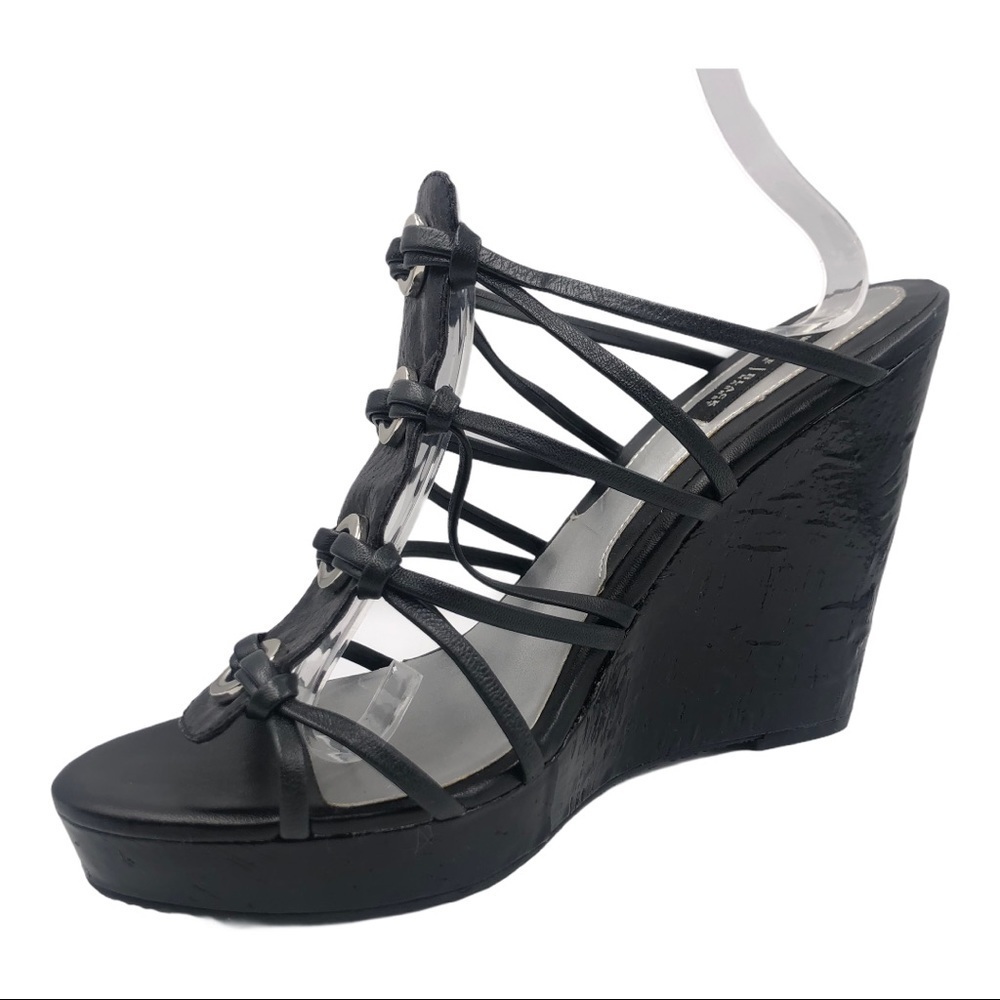 White House Black Market Black Patent Sandals 9.5M